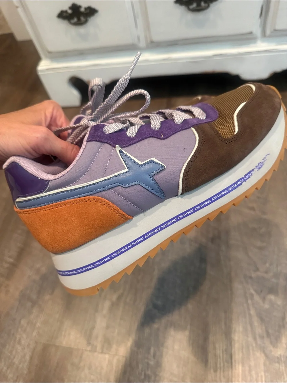 Women's Athletic Sneakers in Purple and Brown